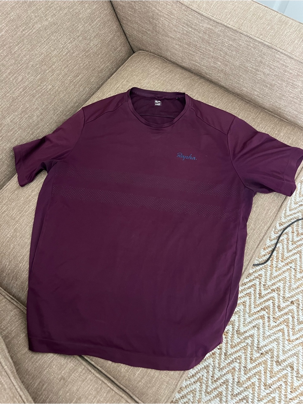 Rapha Men's Short-Sleeve Crew Tee in Burgundy Plum